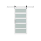 84" X 26" White Glass Barn Door