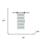 84" X 26" White Glass Barn Door