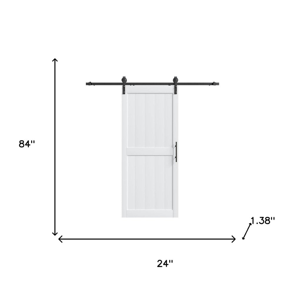 84" X 24" White Wood Barn Door
