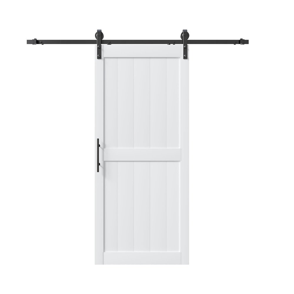84" X 26" White Wood Barn Door