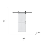 84" X 30" White Wood Barn Door