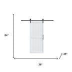 84" X 38" White Wood Barn Door