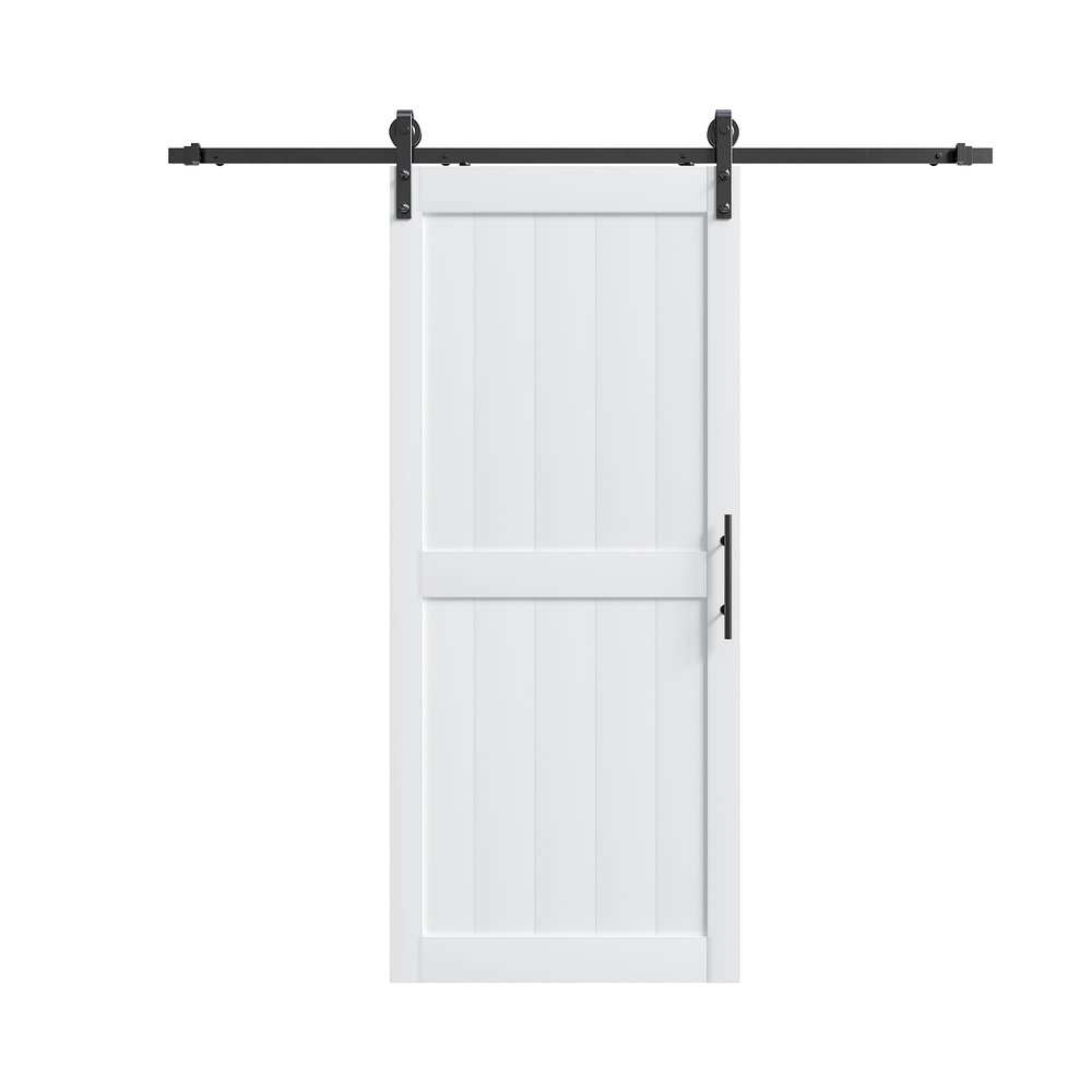 84" X 48" White Wood Barn Door
