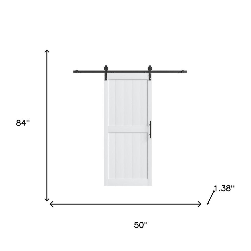 84" X 50" White Wood Barn Door