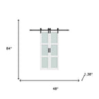 Set Of Two 84" X 48" White Glass Sliding Closet Doors