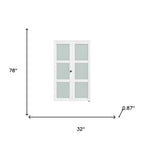 Set Of Two 78" X 32" White Glass Bi-Fold Door