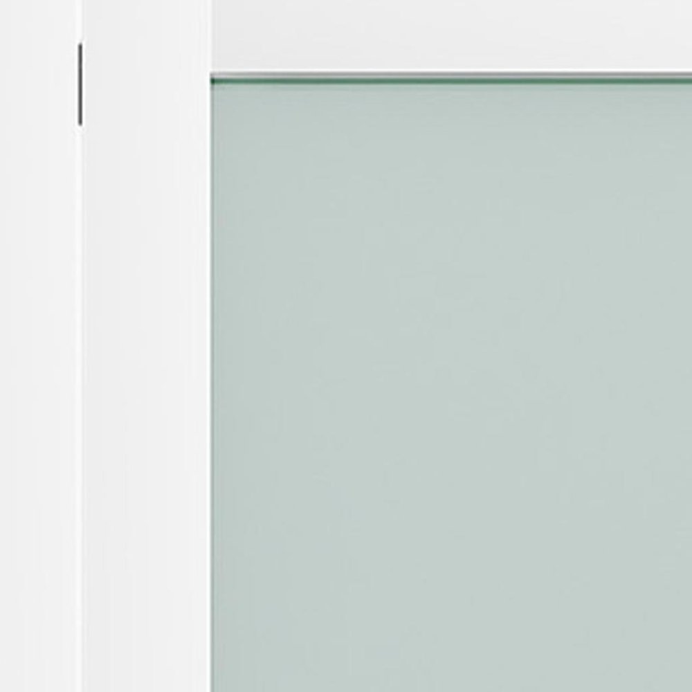 Set Of Two 78" X 36" White Glass Bi-Fold Door