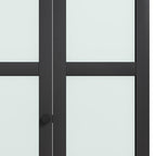 Set Of Two 78" X 32" Black Glass Bi-Fold Door
