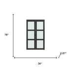Set Of Two 78" X 36" Black Glass Bi-Fold Door