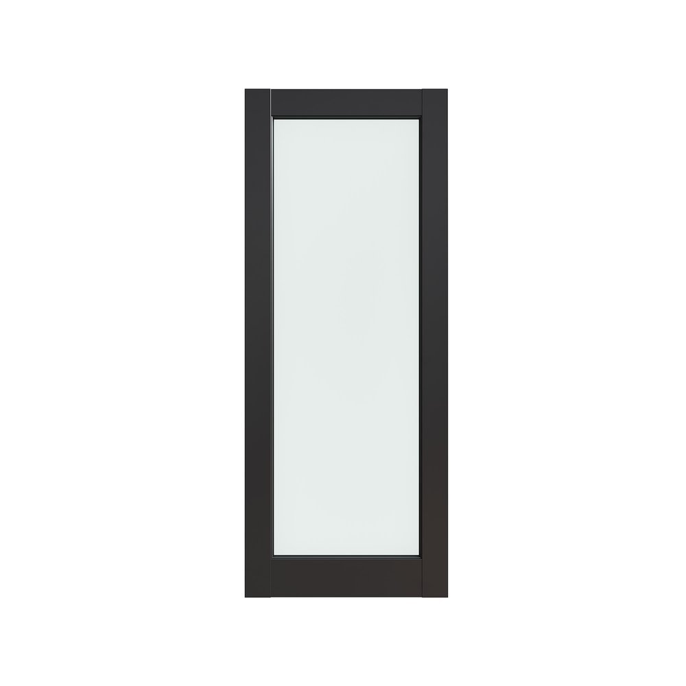 80" X 24" Black Glass French Doors