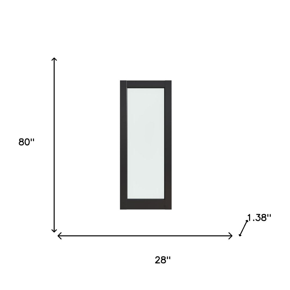 80" X 28" Black Glass French Doors