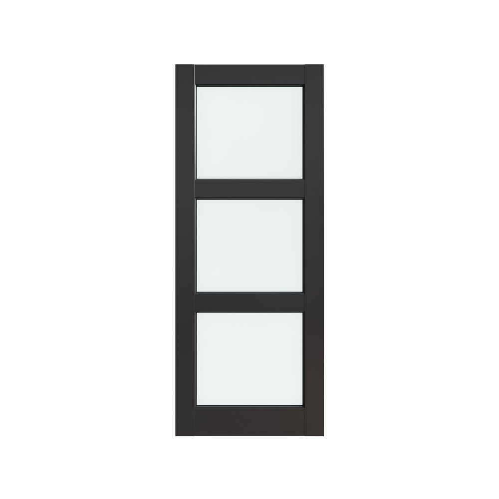 80" X 24" Black Glass French Doors