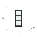 80" X 24" Black Glass French Doors