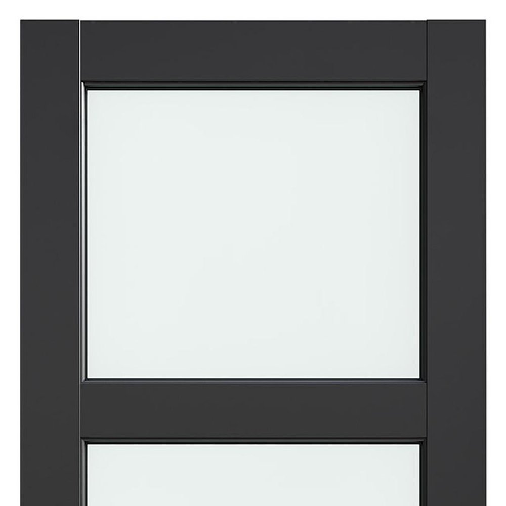 80" X 28" Black Glass French Doors