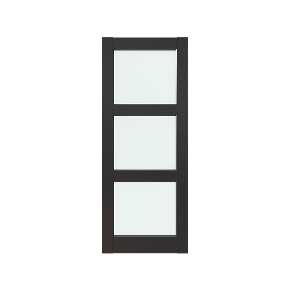 80" X 28" Black Glass French Doors