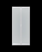 Set Of Two 78" X 24" White Glass Bi-Fold Door