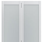 Set Of Two 78" X 30" White Glass Bi-Fold Door