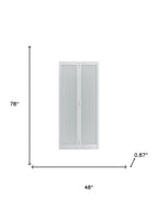 Set Of Two 78" X 48" White Glass Bi-Fold Door