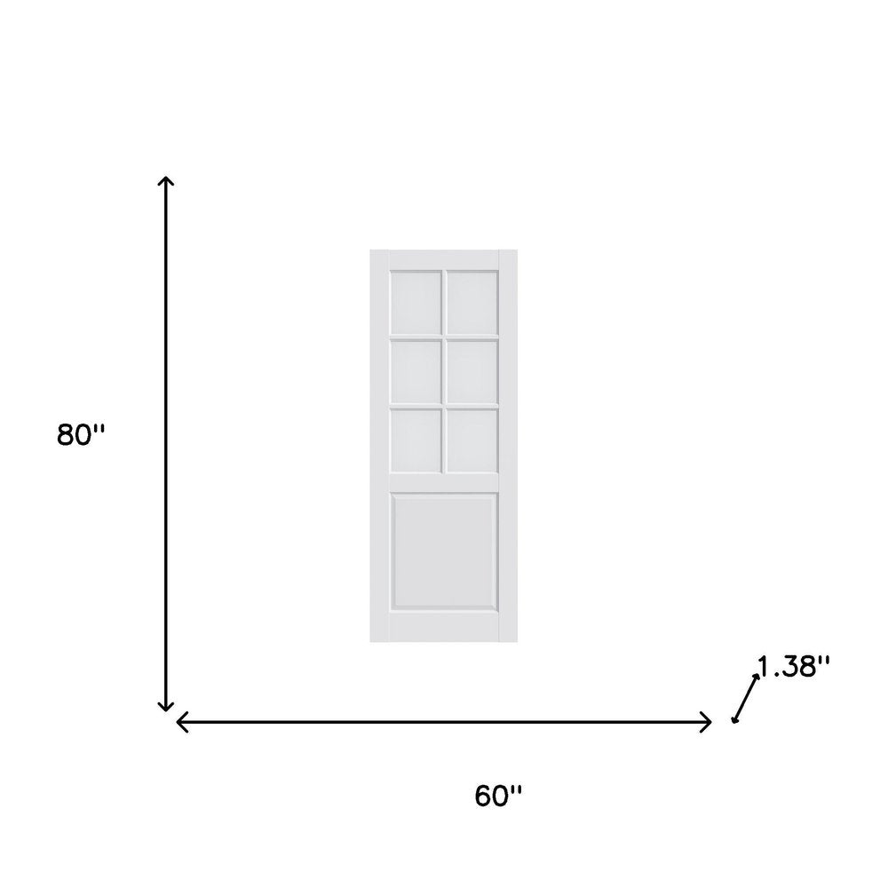 Set Of Two 80" X 60" White Glass French Doors