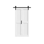 Set Of Two 84" X 32" White Wood Bi-Fold Door