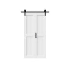 Set Of Two 84" X 32" White Wood Bi-Fold Door