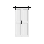 Set Of Two 84" X 36" White Wood Bi-Fold Door
