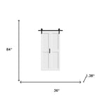 Set Of Two 84" X 36" White Wood Bi-Fold Door