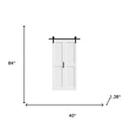 Set Of Two 84" X 40" White Wood Bi-Fold Door