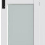 Set Of Two 84" X 32" White Glass Bi-Fold Door