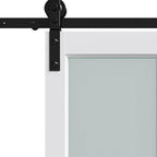 Set Of Two 84" X 36" White Glass Bi-Fold Door