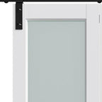 Set Of Two 84" X 40" White Glass Bi-Fold Door