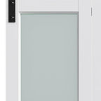 Set Of Two 84" X 48" White Glass Bi-Fold Door