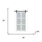 Set Of Two 84" X 48" White Glass Bi-Fold Door