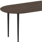 67" Walnut and Black Solid Wood Oval Dining Table