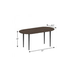 67" Walnut and Black Solid Wood Oval Dining Table
