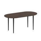 67" Walnut and Black Solid Wood Oval Dining Table