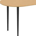 67" Natural and Black Solid Wood Oval Dining Table