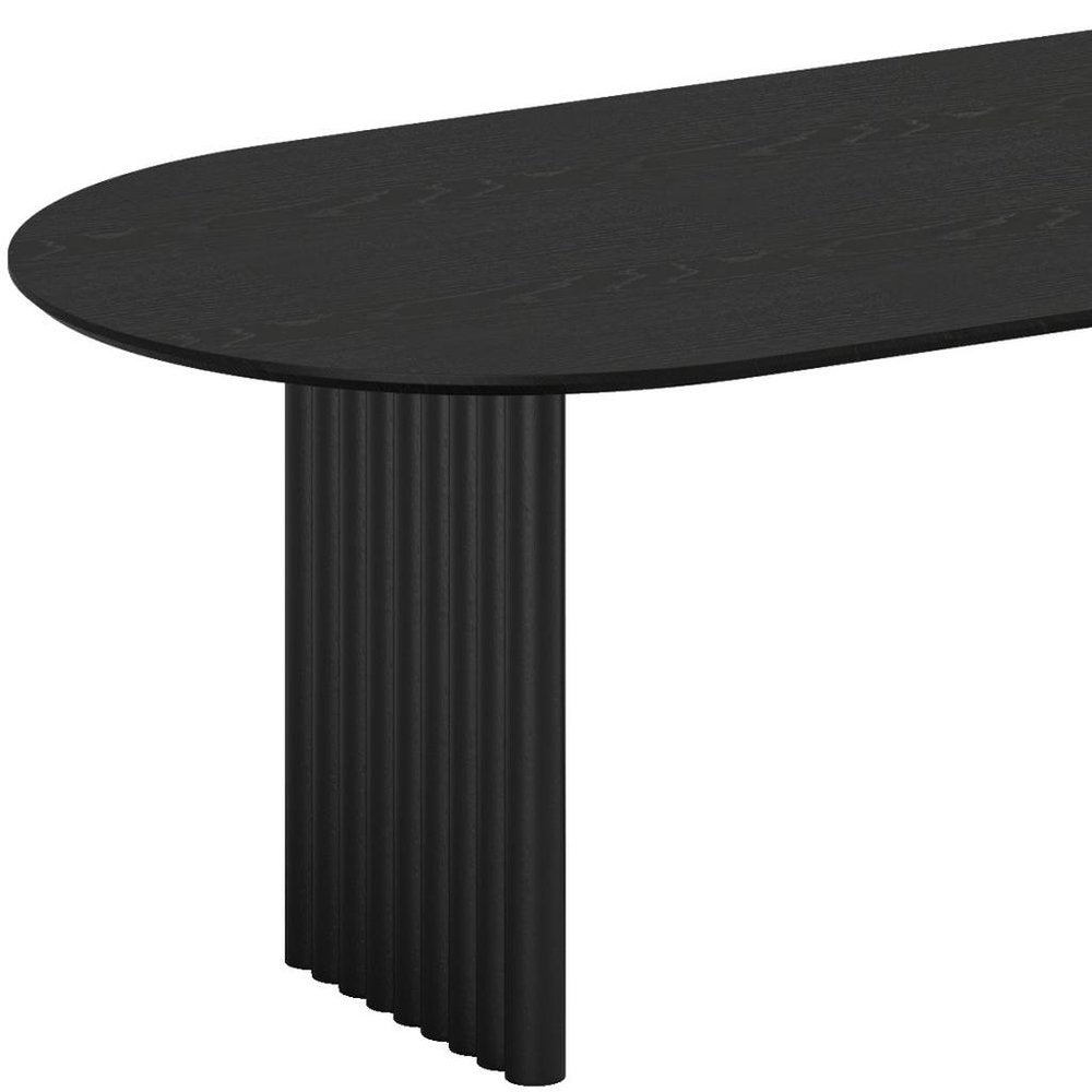79" Walnut Solid Wood Double Pedestal Base Oval Dining Table