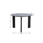 42" Black Solid Wood Three Leg Base Round Top Dining Table