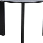 42" Black Solid Wood Three Leg Base Round Top Dining Table