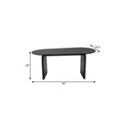 79" Black Solid Wood Double Pedestal Base Oval Dining Table