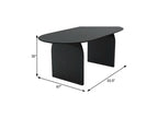 67" Black Solid Wood Double Pedestal Base Oval Dining Table