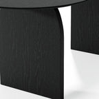 67" Black Solid Wood Double Pedestal Base Oval Dining Table