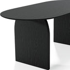 67" Black Solid Wood Double Pedestal Base Oval Dining Table