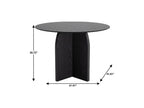 42" Black Solid Wood Pedestal Base Round Top Dining Table