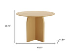 42" Black Solid Wood Pedestal Base Round Top Dining Table