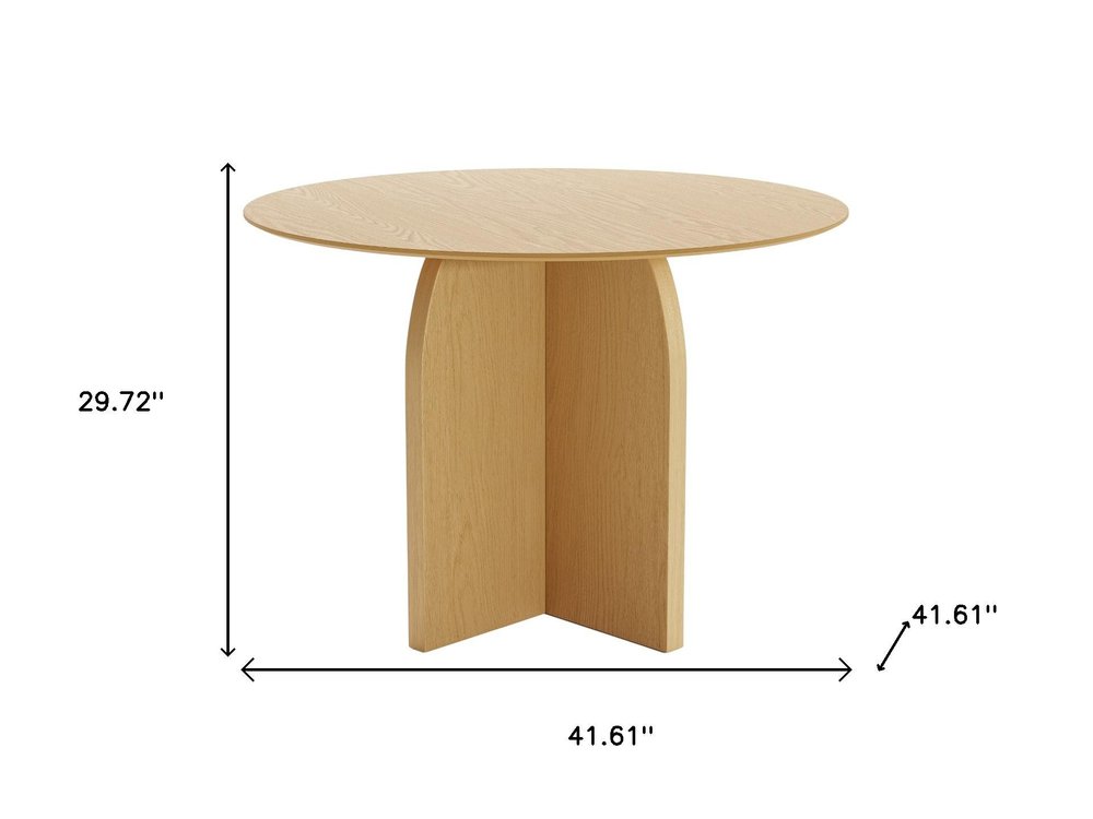 42" Black Solid Wood Pedestal Base Round Top Dining Table