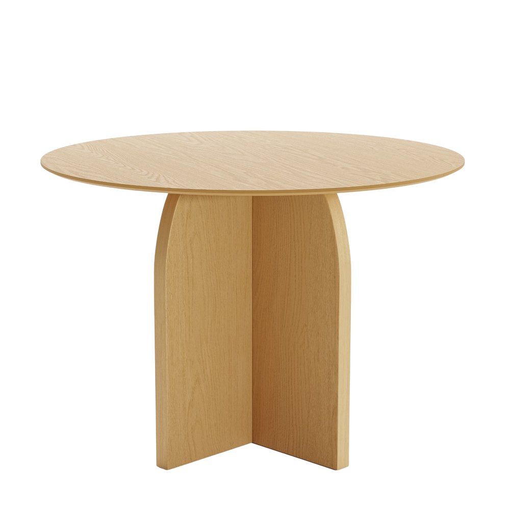 42" Black Solid Wood Pedestal Base Round Top Dining Table