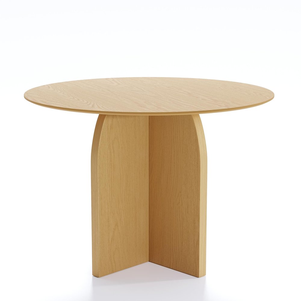 42" Black Solid Wood Pedestal Base Round Top Dining Table