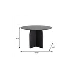 45" Black Solid Wood Pedestal Base Round Top Dining Table